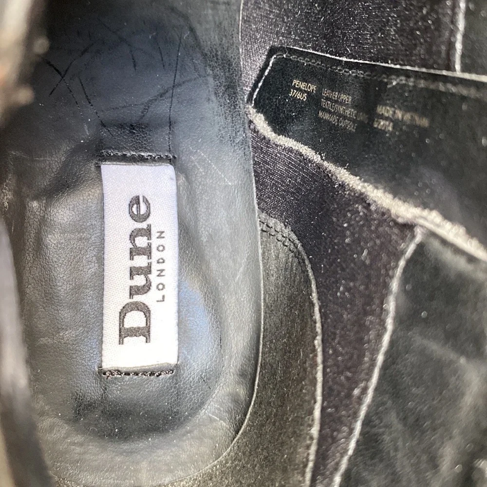 Dune London Penelope Black Suede/Leather Low Ankle Boot- Size 6M/ 37 - Picture 14 of 16